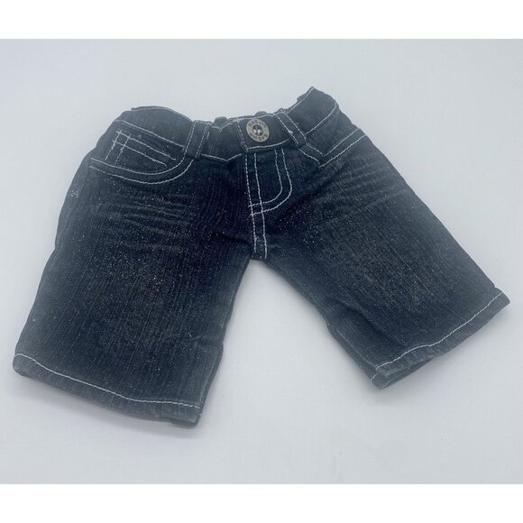 Build a Bear Sparkle Silver Glitter Blue Jeans Pants Clothing - Picture 1 of 5